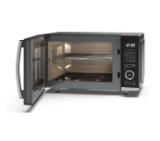 Sharp YC-QG204AE-B, Semi Digital, Flatbed,  Built-in microwave grill, Grill Power: 1000W, Plastic and Glass/Painted, 20l, 800 W, Housing Material MicrowaveSteel, LED Display White, Timer & Clock function, Child lock, Defrost, Cabinet Colour: Black