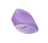 Natec Vertical Mouse Crake 2 Wireless, 2400DPI Bluetooth 5.2 + 2.4 GHz Pure Lavender