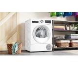 Bosch WQG14590BY, SER6, Tumble dryer with heat pump 9kg, A++/B,  64dB, selfCleaning Condenser, drain set, white