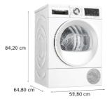 Bosch WQG14590BY, SER6, Tumble dryer with heat pump 9kg, A++/B,  64dB, selfCleaning Condenser, drain set, white