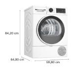 Bosch WQG24101BY, SER6,  Tumble dryer with heat pump 9kg, A++/D,  63dB EasyClean, drain set, white-blackgrey door