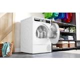 Bosch WQG24590BY, SER6, Tumble dryer with heat pump 9kg. A++/B,  64dB, selfCleaning Condenser, drain set, white