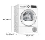 Bosch WQG245C0BY, SER6, Tumble dryer with heat pump 9kg, A+++/B,  61dB, selfCleaning Condenser, drain set, white