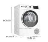 Bosch WTH85209BY, SER4, Tumble dryer with heat pump 8kg, A++/D, 63dB EasyClean, drain set as acc. WTZ1110, white-blackgrey door