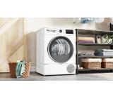 Bosch WTH8520BBY, SER4,  Tumble dryer with heat pump 8kg, A++/D, 63dB EasyClean, drain set, silver-blackgrey door