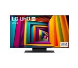 LG 43UR91003LA, 43" 4K UltraHD TV 4K (3840 x 2160), DVB-T2/C/S2, webOS 23 Smart TV, ThinQ AI, a5 AI Processor 4K, WiFi, HDR10 pro, HLG, ALLM/HGiG, 4K Upscaling, AI Sound Pro, Voice Controll, Local Dimming, AirPlay, HDMI eARC, Quick Card, CI, LAN, USB, Bl