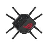 Asus Gaming Wireless Router, ROG Rapture GT-BE98, BE25000, Quad-Band, Quad-Core 2.6GHz CPU, 256MB/2GB Flash/RAM, 10G dual-port, 2.5G quad-port, AiProtection Pro, RangeBoost Plus, AiRadar TX, open NAT, VPN Fusion, multiple SSIDs, IPTV, RGB, AiMesh, Black