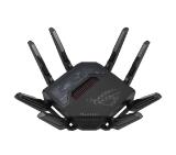 Asus Gaming Wireless Router, ROG Rapture GT-BE98, BE25000, Quad-Band, Quad-Core 2.6GHz CPU, 256MB/2GB Flash/RAM, 10G dual-port, 2.5G quad-port, AiProtection Pro, RangeBoost Plus, AiRadar TX, open NAT, VPN Fusion, multiple SSIDs, IPTV, RGB, AiMesh, Black