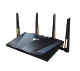 Asus Gaming Wireless Router, RT-BE88U, BE7200, Dual-Band, Quad-Core 2.6GHz CPU, 256MB/2GB Flash/RAM, 4K-QAM, MLO, 10G dual-port, SFP+, 2.5G quad-port, AiProtection Pro, Adaptive QoS, VPN Fusion, Instant Guard, IPTV, OFDMA, MU-MIMO, AiMesh, Black