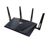 Asus Gaming Wireless Router, RT-BE88U, BE7200, Dual-Band, Quad-Core 2.6GHz CPU, 256MB/2GB Flash/RAM, 4K-QAM, MLO, 10G dual-port, SFP+, 2.5G quad-port, AiProtection Pro, Adaptive QoS, VPN Fusion, Instant Guard, IPTV, OFDMA, MU-MIMO, AiMesh, Black