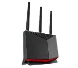 Asus Gaming Wireless Router, RT-BE86U, BE6800, Dual-Band, Quad-Core 2.6GHz CPU, 256MB/1GB Flash/RAM, 4K-QAM, MLO, 10G port, 2.5G quad-port, AiProtection Pro, Adaptive QoS, VPN Fusion, Instant Guard, IPTV, OFDMA, MU-MIMO, UTF-8 SSID, AiMesh, Black