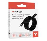 Verbatim Sync & Charge USB-C to USB-C 60W Magnetic 120 cm - Black