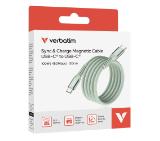 Verbatim Sync & Charge USB-C to USB-C 100W Magnetic 120 cm - Green