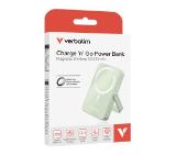 Verbatim Charge 'n' Go Power Bank with Stand Magnetic Wireless 10000mAh Green