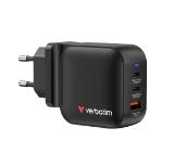 Verbatim Mini GaN Charger 70W 3 Port US plug with EU and UK adaptors