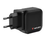 Verbatim Mini GaN Charger 70W 3 Port US plug with EU and UK adaptors