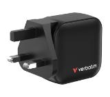 Verbatim Mini GaN Charger 70W 3 Port US plug with EU and UK adaptors