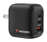 Verbatim Mini GaN Charger 70W 3 Port US plug with EU and UK adaptors