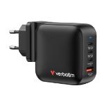 Verbatim Mini GaN Charger 100W 4 Port US plug with EU and UK adaptors