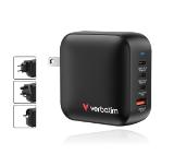 Verbatim Mini GaN Charger 100W 4 Port US plug with EU and UK adaptors