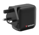 Verbatim Mini GaN Charger 100W 4 Port US plug with EU and UK adaptors