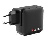 Verbatim Mini GaN Charger 165W 4 Port US plug with EU and UK adaptors