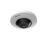 HikVision 5MP Fixed Fisheye Network Camera, 1.05 mm, F2.25, 180° fisheye view, IR up to 8 m, H.265+, 120 dB WDR, built-in microphone, built-in memory card slot (up to 256 GB), 12Vdc/PoE 7.5W