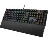 Asus ROG Strix Scope II RX Gaming Keyboard, IP57, Dampening Foam, Pre-lubed ROG RX Red Optical Switches, UV-Coated ABS Keycaps, multi-function controls, Xbox Game Bar function hotkeys, RGB-Black