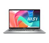 MSI Modern 15 F13MG, i5-1334U (10C/12T, up to 4.60 GHz, 12 MB) , 15.6" FHD (1920x1080), IPS-Level, Iris Xe Graphics, 16GB DDR4 2x8 (3200MHz), 512GB PCIe Gen4x4 SSD, Intel Wi-Fi 6E, BT v5.3, Backlit KBD White, Copilot Key, 3 cell, Platinum Gray, NO OS