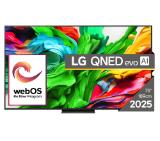 LG 75QNED86A3A, 75" 4K QNED HDR Smart TV, 3840x2160, 120Hz Native (VRR 144Hz), DVB-T2/C/S2, Alpha 8 AI Processor, HDR 10 PRO, webOS 25 ThinQ, 4K Upscaling, WiFi 5, Dolby Vision, Bluetooth 5.1, AirPlay 2, LAN, CI, HDMI, SPDIF, Stand