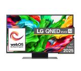 LG 43QNED86A3C, 43" 4K QNED HDR Smart TV, 3840x2160, 60Hz Native (VRR 144Hz), DVB-T2/C/S2, Alpha 7 AI Processor, HDR 10 PRO, webOS 25 ThinQ, 4K Upscaling, WiFi 5, Dolby Vision, Bluetooth 5.1, AirPlay 2, LAN, CI, HDMI, SPDIF, Stand