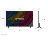 LG 50QNED80A3A, 50" 4K QNED HDR Smart TV, 3840x2160, DVB-T2/C/S2, Alpha 7 AI Processor, HDR10 / HLG, webOS 25 ThinQ, VRR / ALLM / HGiG, 4K Upscaling, WiFi 5, Voice Controll, Bluetooth 5.1, AirPlay 2, LAN, CI, HDMI, SPDIF, Google Cast, 2 pole Stand