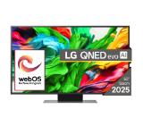 LG 50QNED86A3C, 50" 4K QNED HDR Smart TV, 3840x2160, 60Hz Native (VRR 144Hz), DVB-T2/C/S2, Alpha 7 AI Processor, HDR 10 PRO, webOS 25 ThinQ, 4K Upscaling, WiFi 5, Dolby Vision, Bluetooth 5.1, AirPlay 2, LAN, CI, HDMI, SPDIF, Stand