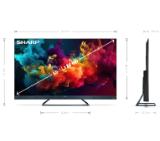 Sharp 50FQ5EG, 50" QLED  GOOGLE TV, 4K Ultra HD 144Hz Quantum Dot 3840x2160 Aluminium Slim Frameless, AQUOS AI, DVB-T/T2/C/S/S2, 500 NIT, Active Motion 1400, HARMAN/KARDON, HDR10, Dolby Atmos, Dolby Vision, DTS:X, Google Assistant, HDMI eARC, Mini Compos