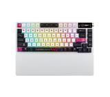 Asus ROG Azoth X 75% custom gaming keyboard, ROG NX Snow V2, dye-sub and semi-translucent keycaps, gasket mount, five-layer dampening, FR4 plate, south-facing PCB,  OLED display & knob, RGB-White
