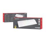 Genesis Mechanical Gaming Keyboard Thor 404 White RGB Backlight Gateron Peach Silent, US Layout