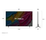 LG 75QNED80A3A, 75" 4K QNED HDR Smart TV, 3840x2160, DVB-T2/C/S2, Alpha 7 AI Processor, HDR10 / HLG, webOS 25 ThinQ, VRR / ALLM / HGiG, 4K Upscaling, WiFi 5, Voice Controll, Bluetooth 5.1, AirPlay 2, LAN, CI, HDMI, SPDIF, Google Cast, 2 pole Stand