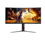 AOC CU34G4, 34" Curved 1500R VA WLED, 3440x1440@180Hz, 1ms GtG, 0.5ms MPRT, 300cd m/2, 2500:1, 80M:1 DCR, Adaptive Sync, FlickerFree, Low Blue Light, Tilt, Height Adjust, Swivel, 2xHDMI, DP