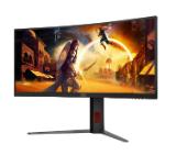 AOC CU34G4, 34" Curved 1500R VA WLED, 3440x1440@180Hz, 1ms GtG, 0.5ms MPRT, 300cd m/2, 2500:1, 80M:1 DCR, Adaptive Sync, FlickerFree, Low Blue Light, Tilt, Height Adjust, Swivel, 2xHDMI, DP