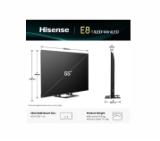 Hisense 55" E8Q, 4K Ultra HD 3840x2160, ULED, Quantum Dot,144 Hz,HDR 10+, HLG, Dolby Vision, DTS Virtual X, Smart TV, WiFi, Light Sensor, BT, Anyview Cast, 4xHDMI, 2xUSB, LAN, CI+, DVB-T2/C/S2, Singale Stand, Black