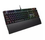Asus ROG Strix Scope II X gaming keyboard with hot-swappable ROG NX mechanical switches V2, sound-dampening foam, PBT doubleshot keycaps, streaming hotkeys, multi-function controls, three tilt angles, and wrist rest, Black