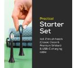 Beurer SC 30 Jet Black, Electric Sonic Toothbrush, up to 80,000 mov/min, 4 cleaning programs: Clean, White, Polish, Gum Care, Int. 2-min. timer, Incl. 2 toothbrush heads and USB-C charging cable, 15 days of battery life