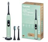 Beurer SC 50 peppermint Electric Sonic Toothbrush, up to 80,000 mov/min, 5 cleaning programs: Clean, Sensitive, Polish, Gum Care, Whiten, Pressure sensor , 2-min. timer, Incl. 2 toothbrush heads and magnetic charging plate, 22 days of battery life