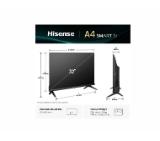Hisense 32" A4Q, HD 1366x768,3000:1, DLED, HLG, DTS Virtual X, Smart TV, WiFi, WiFi Direct, BT, VIDAA U7,Anyview Cast, 2xHDMI, 2xUSB, LAN, CI+, DVB-T2/C/S2, Black