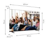 Thomson Smart UHD TV 55"; Google TV; 3840 x 2160 (4K UHD), 5000:1, DLED, 60 Hz, DVB-T/T2/C/S/S2, HDR10, Wi-Fi, Bluetooth, LAN, HDMI 2 (2.0) + 2 (2.1), USB 2 (2.0) + 1 (3.0), Side Feet, Black