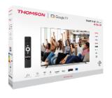 Thomson Smart UHD TV 55"; Google TV; 3840 x 2160 (4K UHD), 5000:1, DLED, 60 Hz, DVB-T/T2/C/S/S2, HDR10, Wi-Fi, Bluetooth, LAN, HDMI 2 (2.0) + 2 (2.1), USB 2 (2.0) + 1 (3.0), Side Feet, Black
