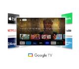 Thomson Smart UHD TV 65"; Google TV; 3840 x 2160 (4K UHD), 4000:1, DLED, 60 Hz, DVB-T/T2/C/S/S2, HDR10, Wi-Fi, Bluetooth, LAN, HDMI 2 (2.0) + 2 (2.1), USB 2 (2.0) + 1 (3.0),Central Swivel Stand, Black