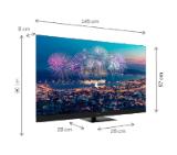 Thomson Smart QLED Plus TV 65"; Google TV; 3840 x 2160 (4K UHD), QLED, 4000:1, 60 Hz, DVB-T/T2/C/S/S2, HDR10, Wi-Fi, Bluetooth, LAN, HDMI 2 (2.0) + 2 (2.1), USB 2 (2.0) + 1 (3.0),Built-in Front Speakers, Central Swivel Stand, Black