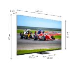 Thomson Smart QLED Pro TV 65"; Google TV; 3840 x 2160 (4K UHD), DLED, 144 Hz, DVB-T/T2/C/S/S2, HDR10, Wi-Fi, Bluetooth, LAN, HDMI 4 (2.1), USB 2 (2.0) + 1 (3.0), Central Swivel Stand, Black