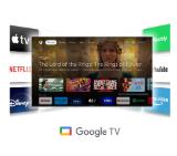 Thomson Smart QLED Pro TV 75"; Google TV; 3840 x 2160 (4K UHD), 4000:1, QLED, 144 Hz, DVB-T/T2/C/S/S2, HDR10, Wi-Fi, Bluetooth, LAN, HDMI 2 (2.0) + 2 (2.1), USB 2 (2.0) + 1 (3.0), Central Swivel Stand, Black